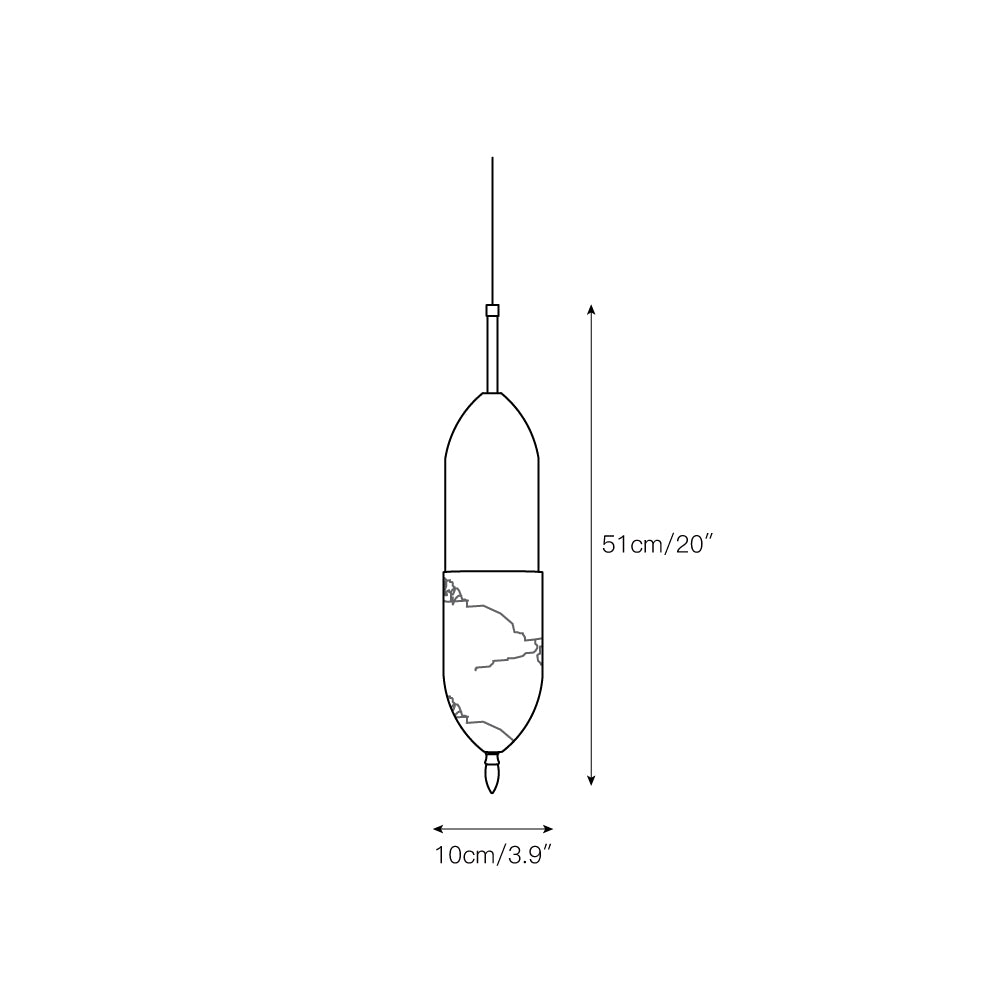 Himinuvye Alabaster Minimalist Bolus Brass Pendant Light - Neutralighting
