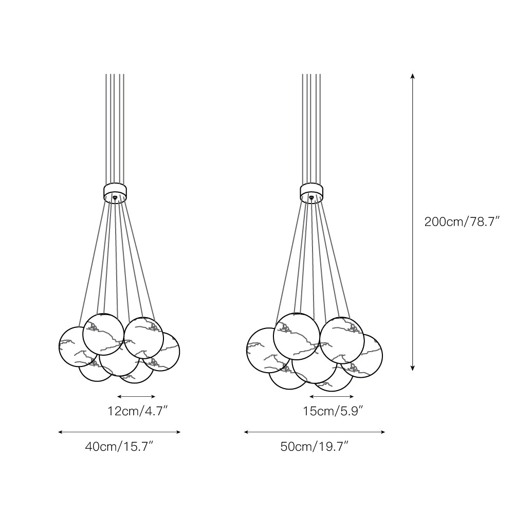 Norduvyd Alabaster Cluster Lunar Chandelier - Neutralighting