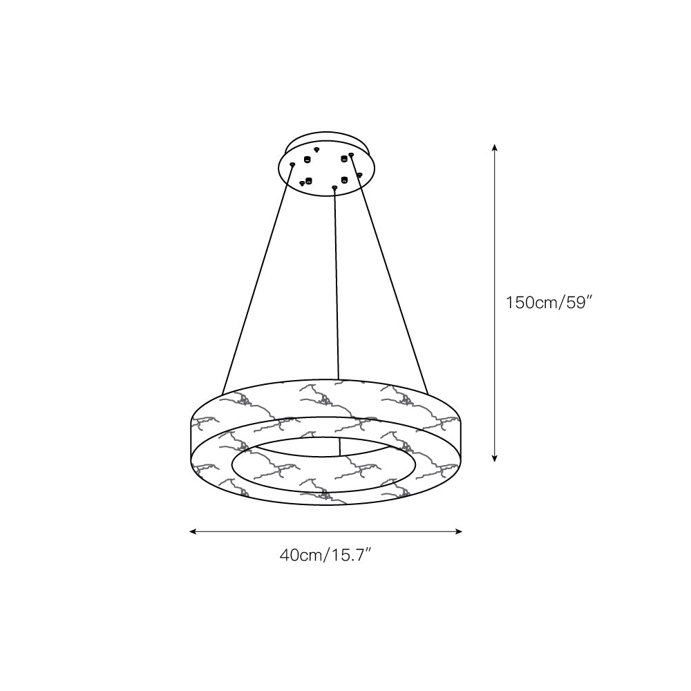 Plotuvyn Postmodern Luxury Ring Alabaster Chandelier - Neutralighting