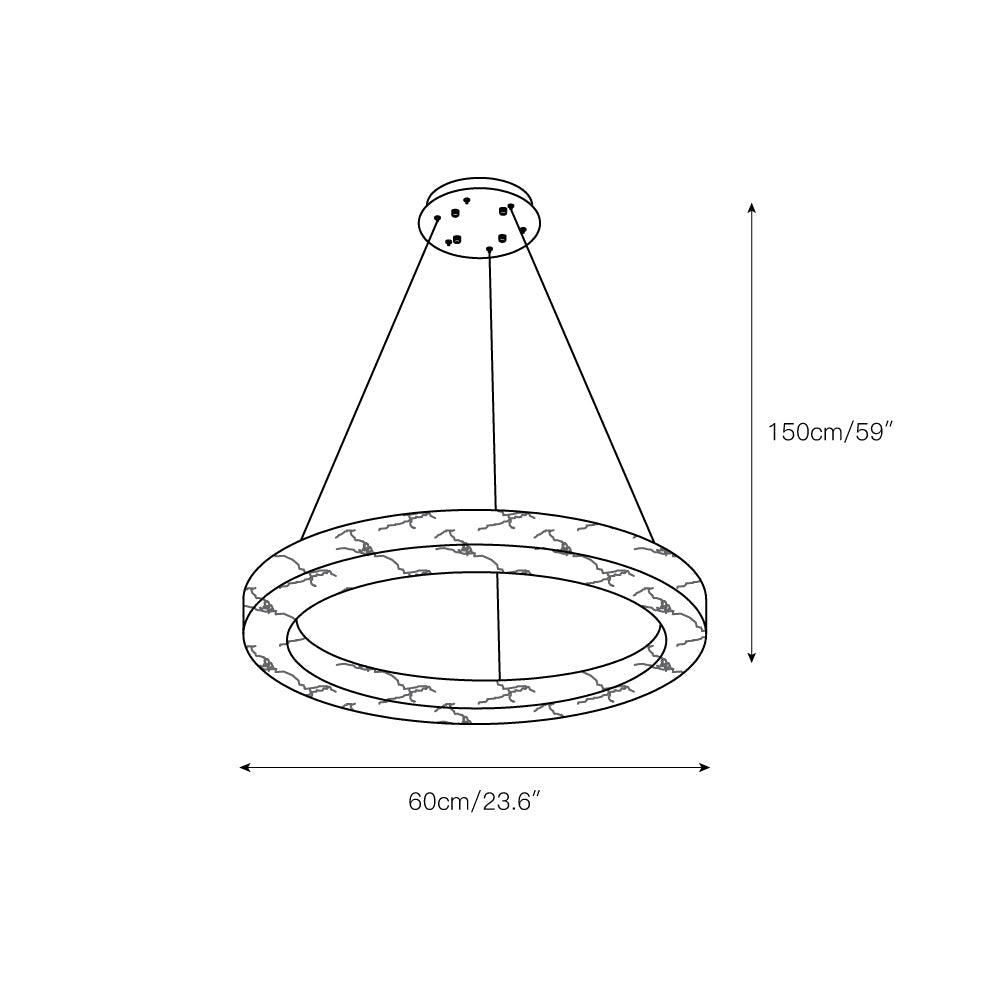 Plotuvyn Postmodern Luxury Ring Alabaster Chandelier - Neutralighting