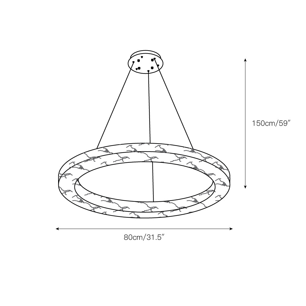 Plotuvyn Postmodern Luxury Ring Alabaster Chandelier - Neutralighting
