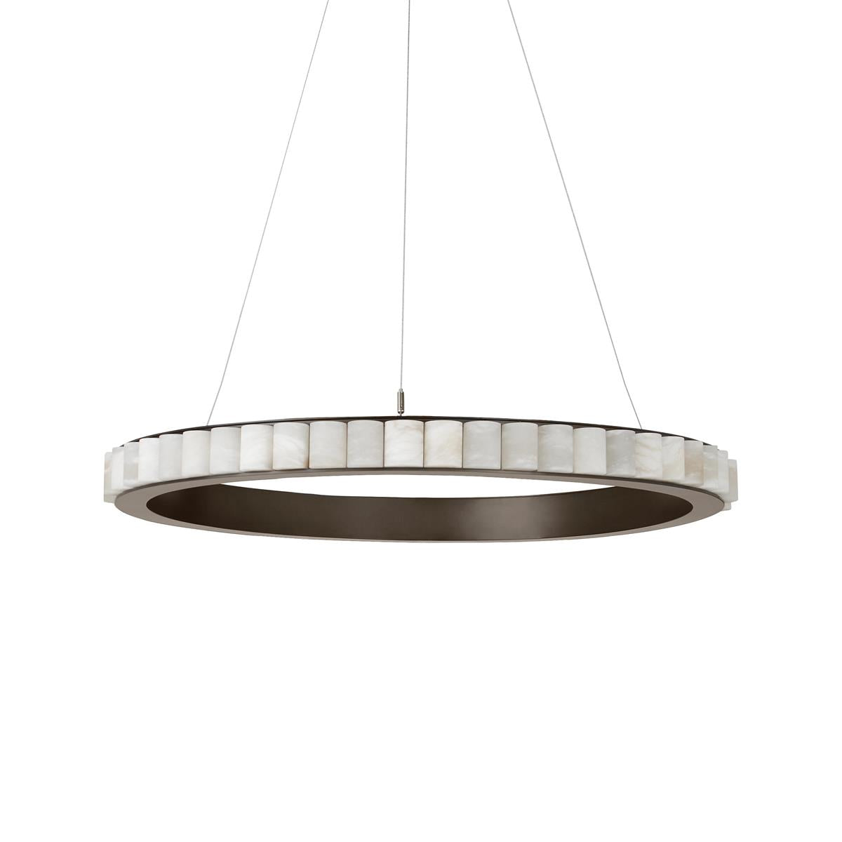 Orion Double Ring Alabaster Chandelier - Neutralighting