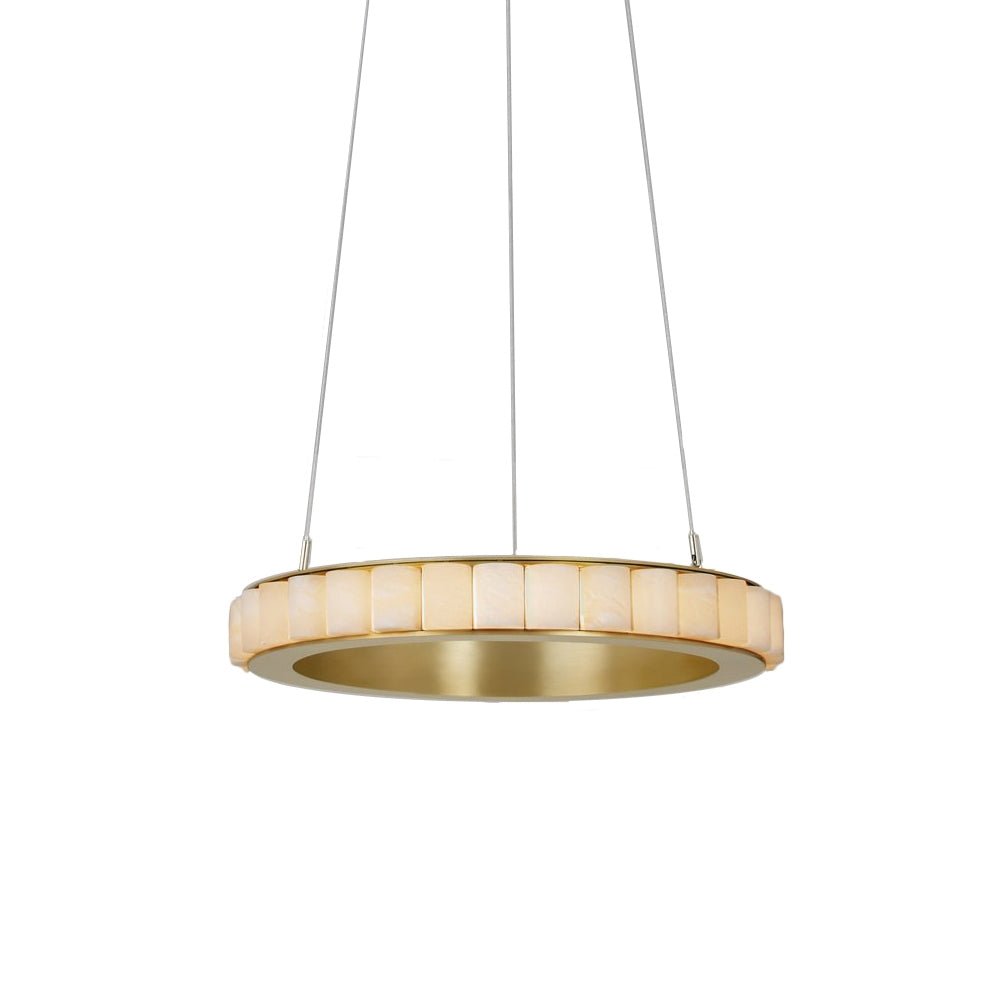 Orion Double Ring Alabaster Chandelier - Neutralighting