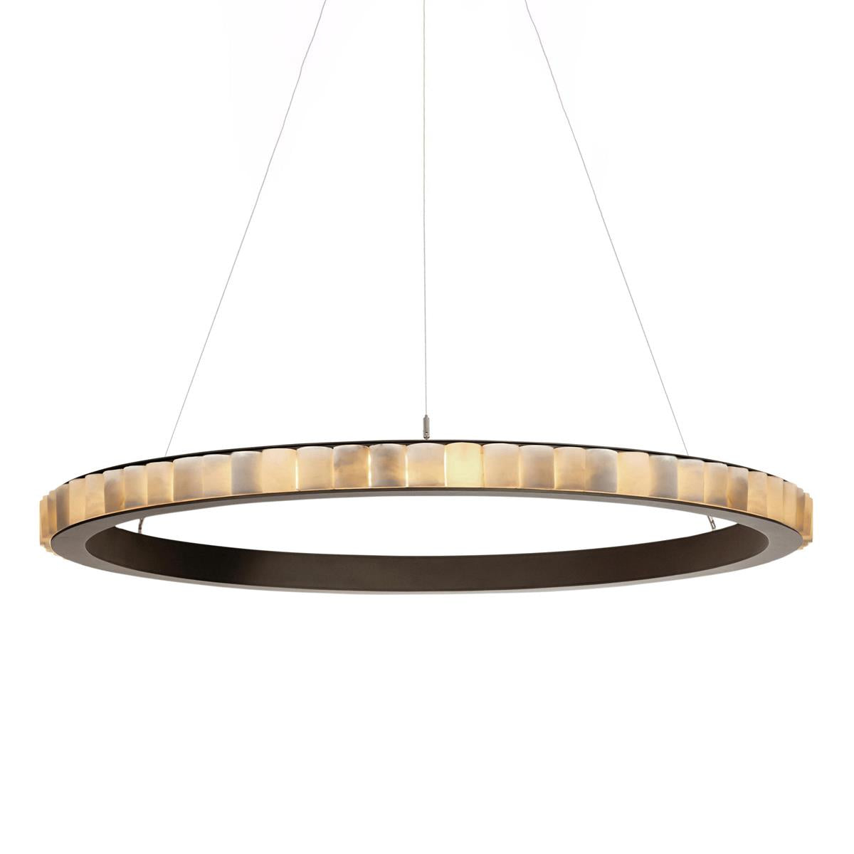 Orion Double Ring Alabaster Chandelier - Neutralighting