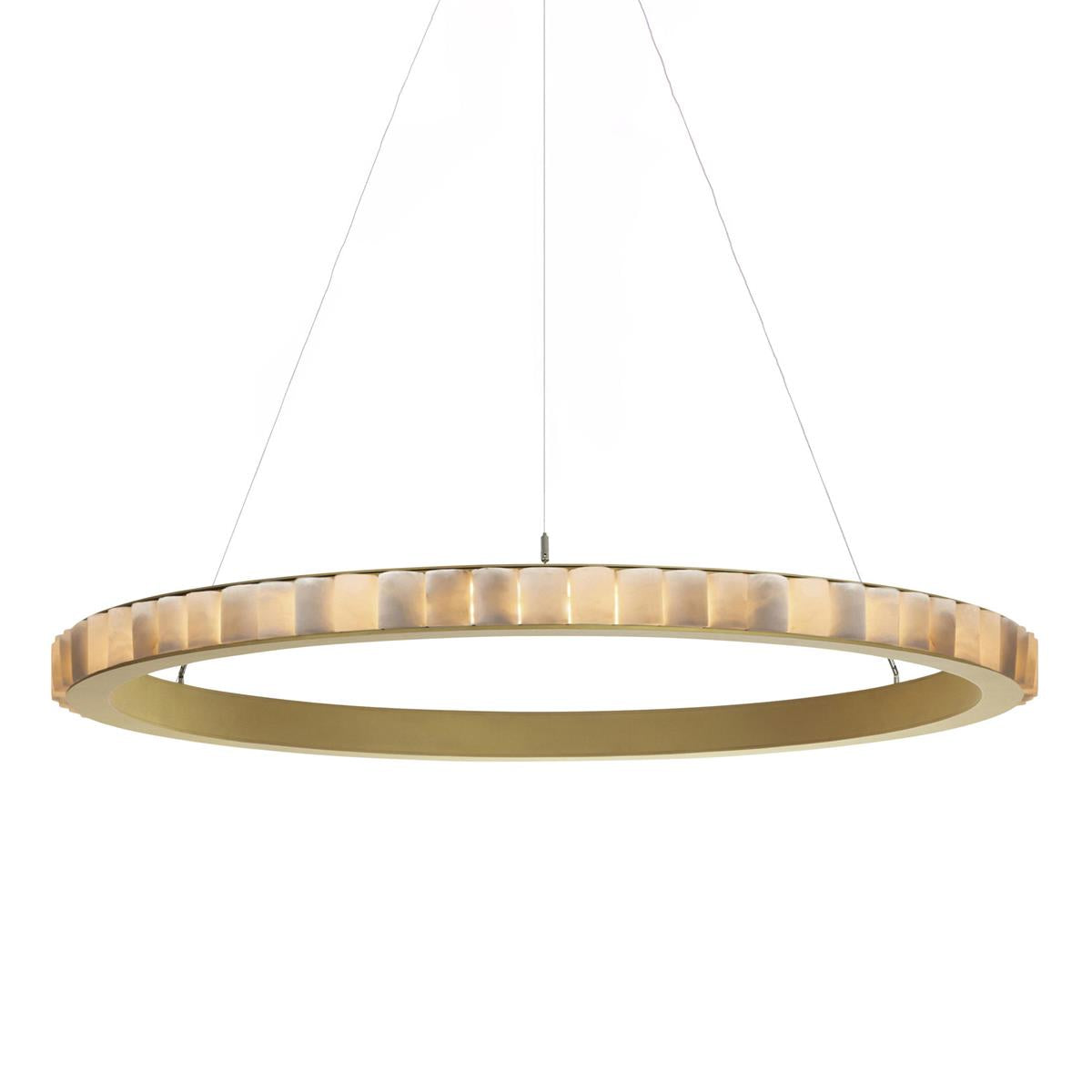 Orion Double Ring Alabaster Chandelier - Neutralighting