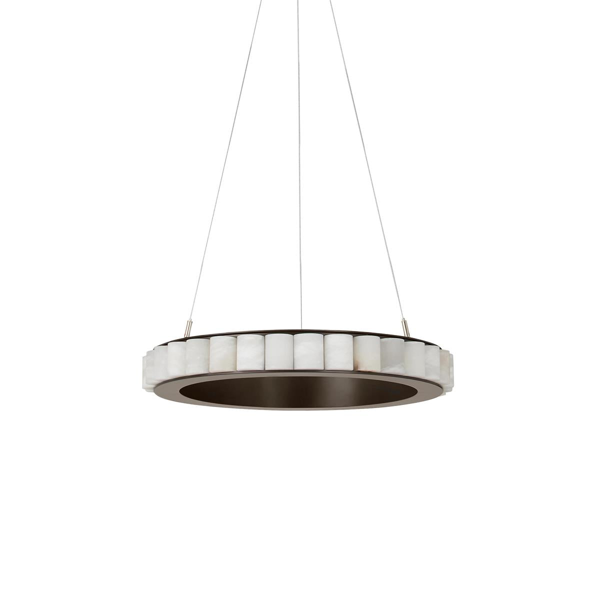 Orion Double Ring Alabaster Chandelier - Neutralighting