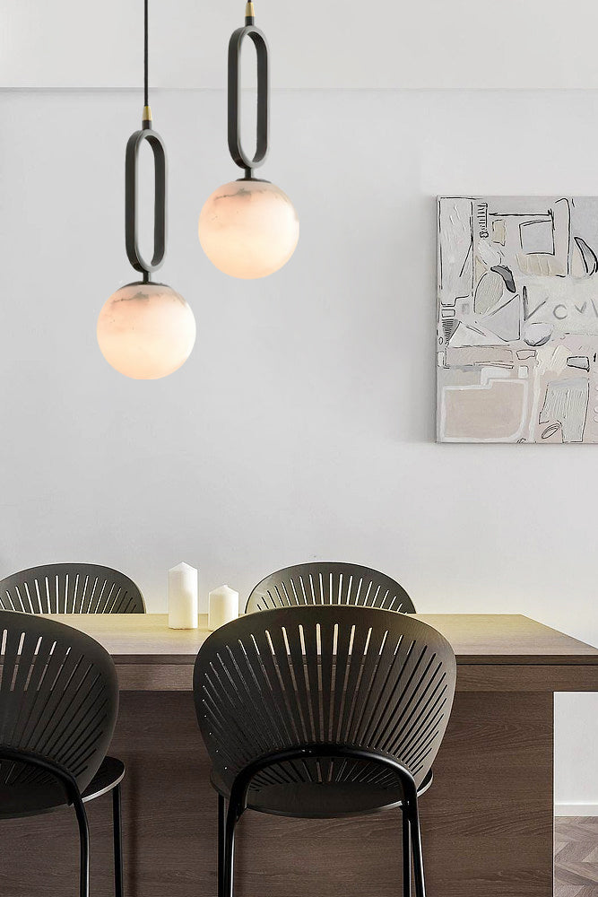 Gloruvyd Minimalist Ball Alabaster Pendant Light - Neutralighting