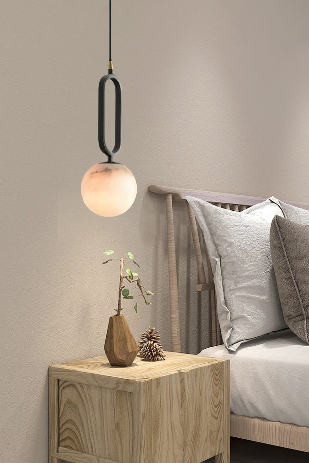 Gloruvyd Minimalist Ball Alabaster Pendant Light - Neutralighting