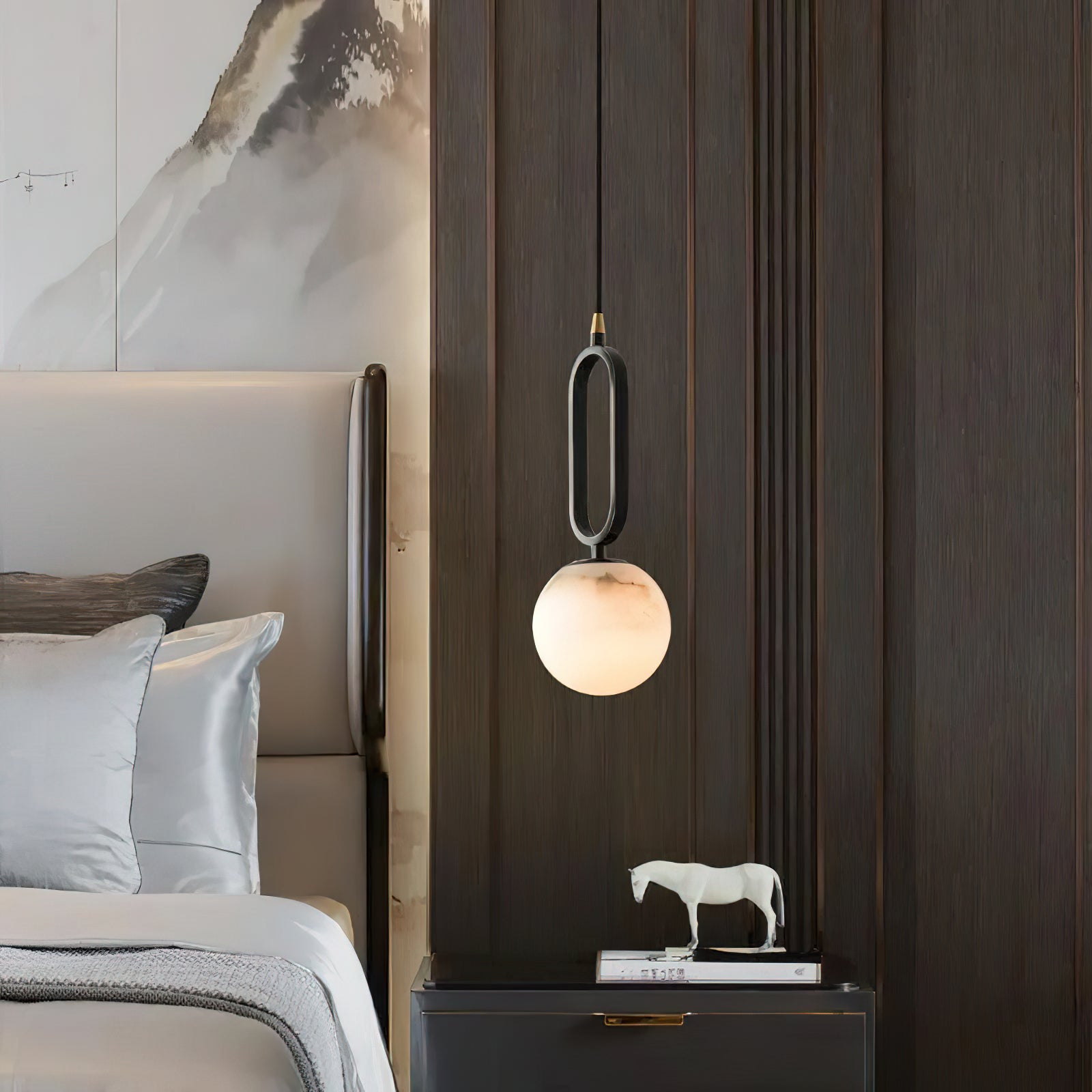 Gloruvyd Minimalist Ball Alabaster Pendant Light - Neutralighting