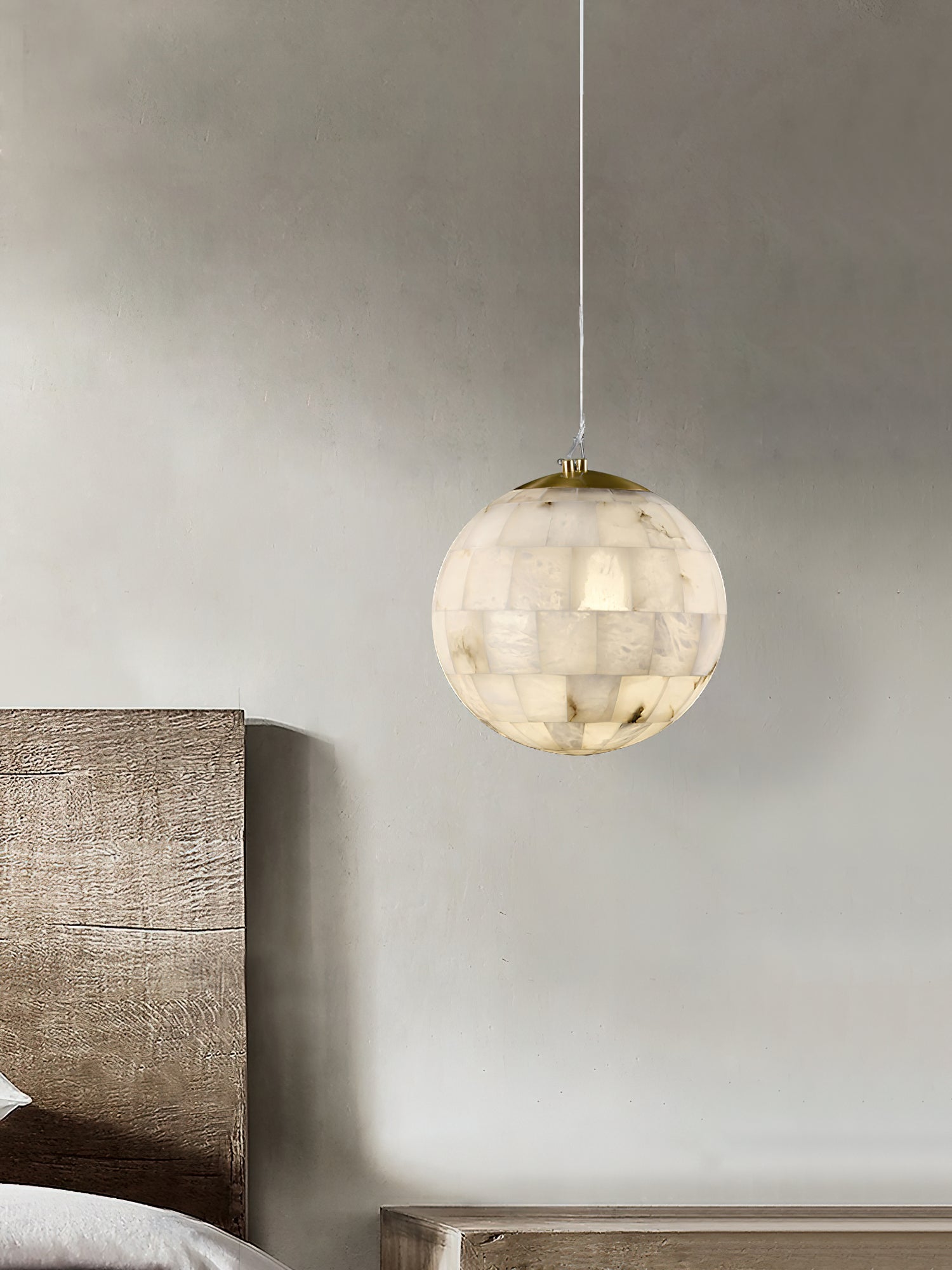 Fljotuvye Modern Ball Alabaster Pendant Light - Neutralighting