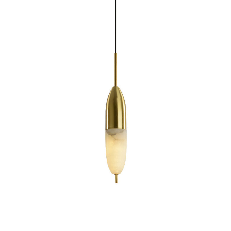 Himinuvye Alabaster Minimalist Bolus Brass Pendant Light - Neutralighting