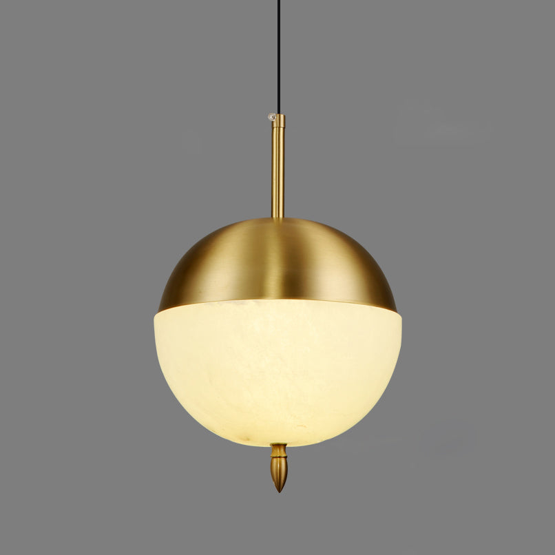 Himinuvye Alabaster Minimalist Bolus Brass Pendant Light - Neutralighting