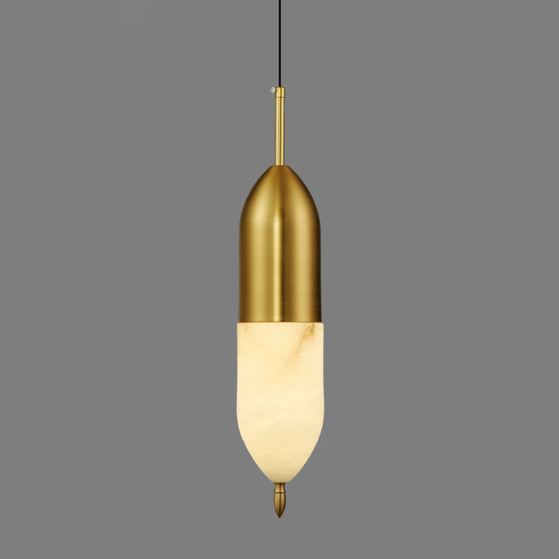 Himinuvye Alabaster Minimalist Bolus Brass Pendant Light - Neutralighting
