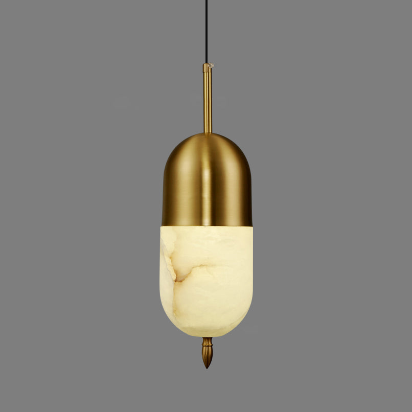 Himinuvye Alabaster Minimalist Bolus Brass Pendant Light - Neutralighting