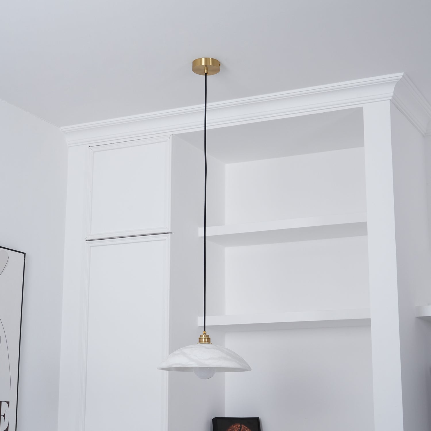 Ljomuvyd Individual Creativity Dome Alabaster Pendant Light - Neutralighting