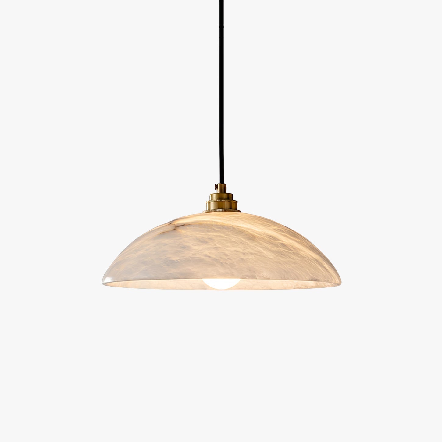 Delin Dome Pendant Light Alabaster &Brass