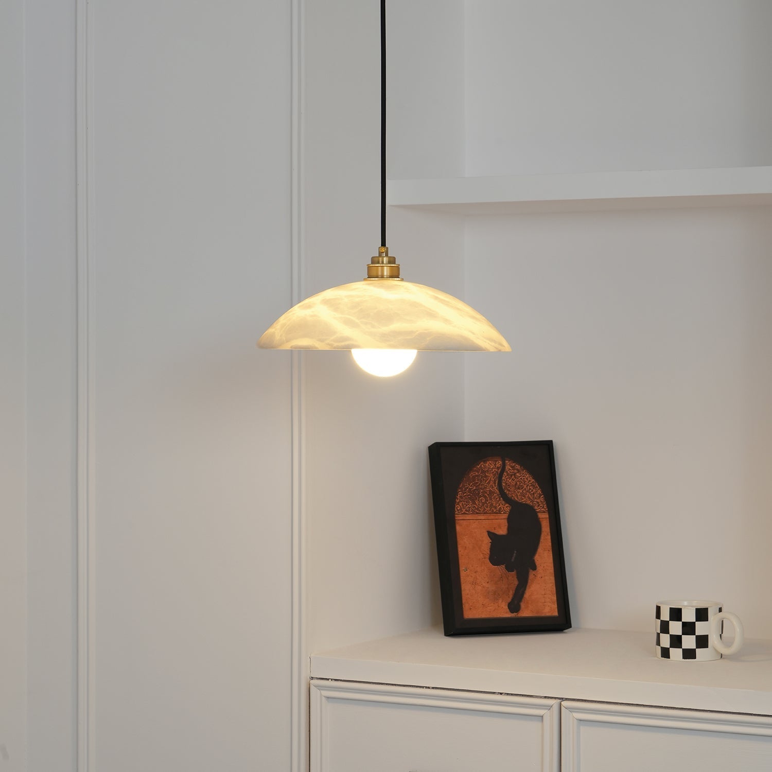 Ljomuvyd Individual Creativity Dome Alabaster Pendant Light - Neutralighting