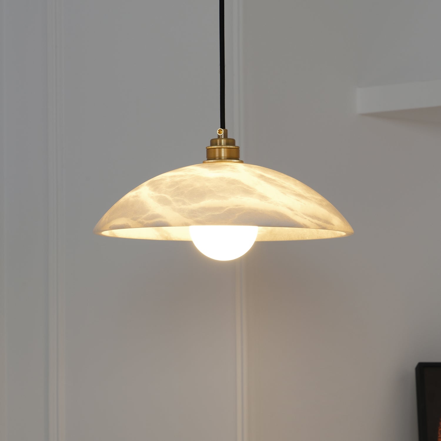 Ljomuvyd Individual Creativity Dome Alabaster Pendant Light - Neutralighting