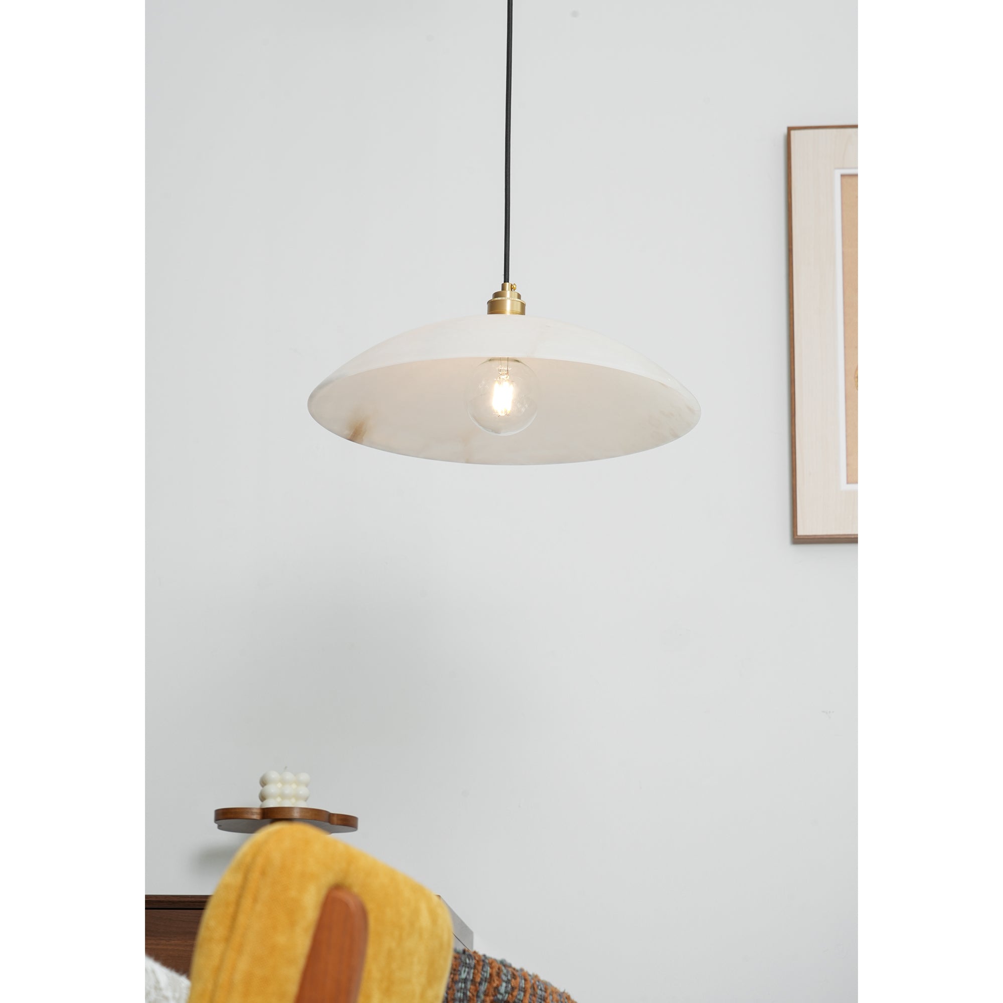 Ljomuvyd Individual Creativity Dome Alabaster Pendant Light - Neutralighting