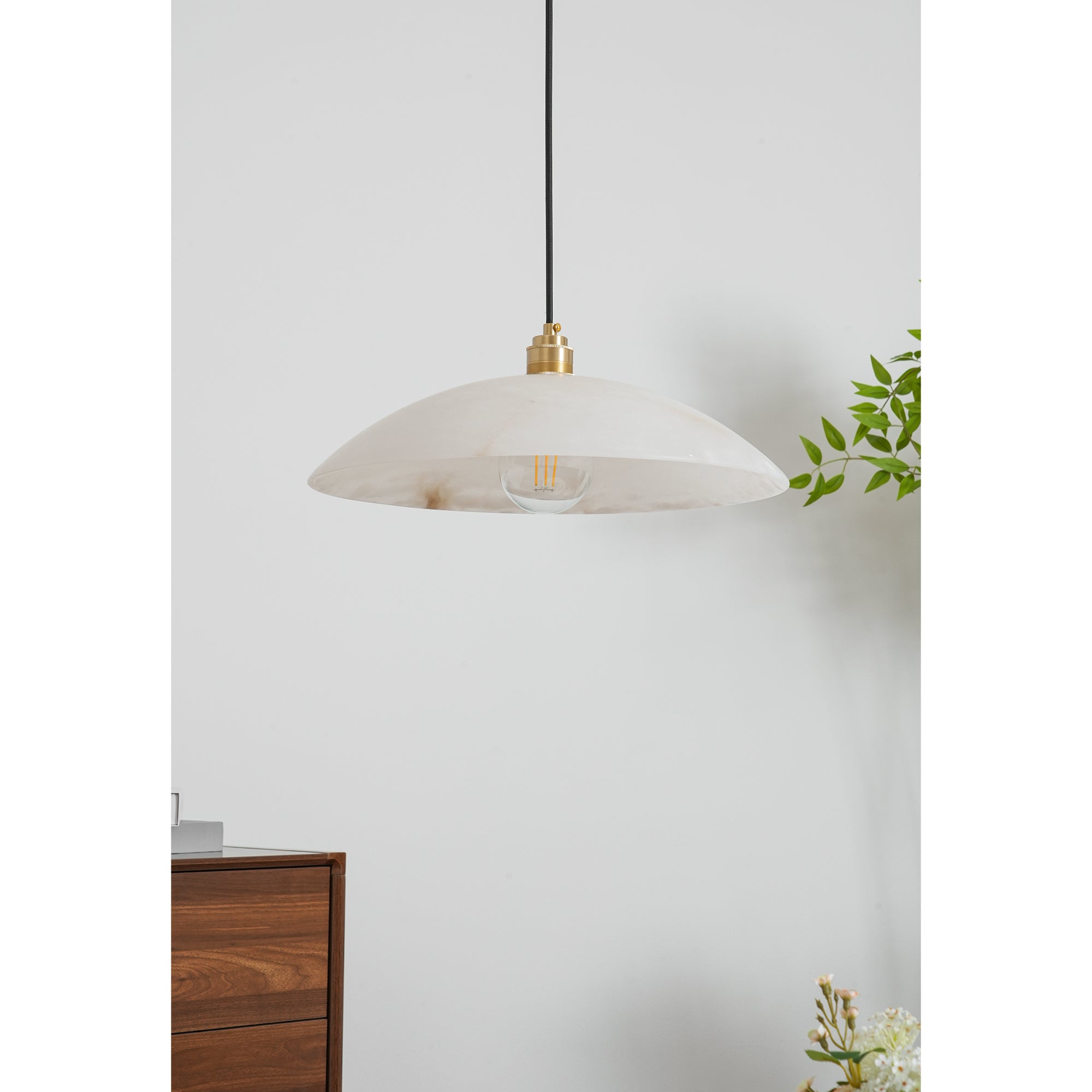 Ljomuvyd Individual Creativity Dome Alabaster Pendant Light - Neutralighting
