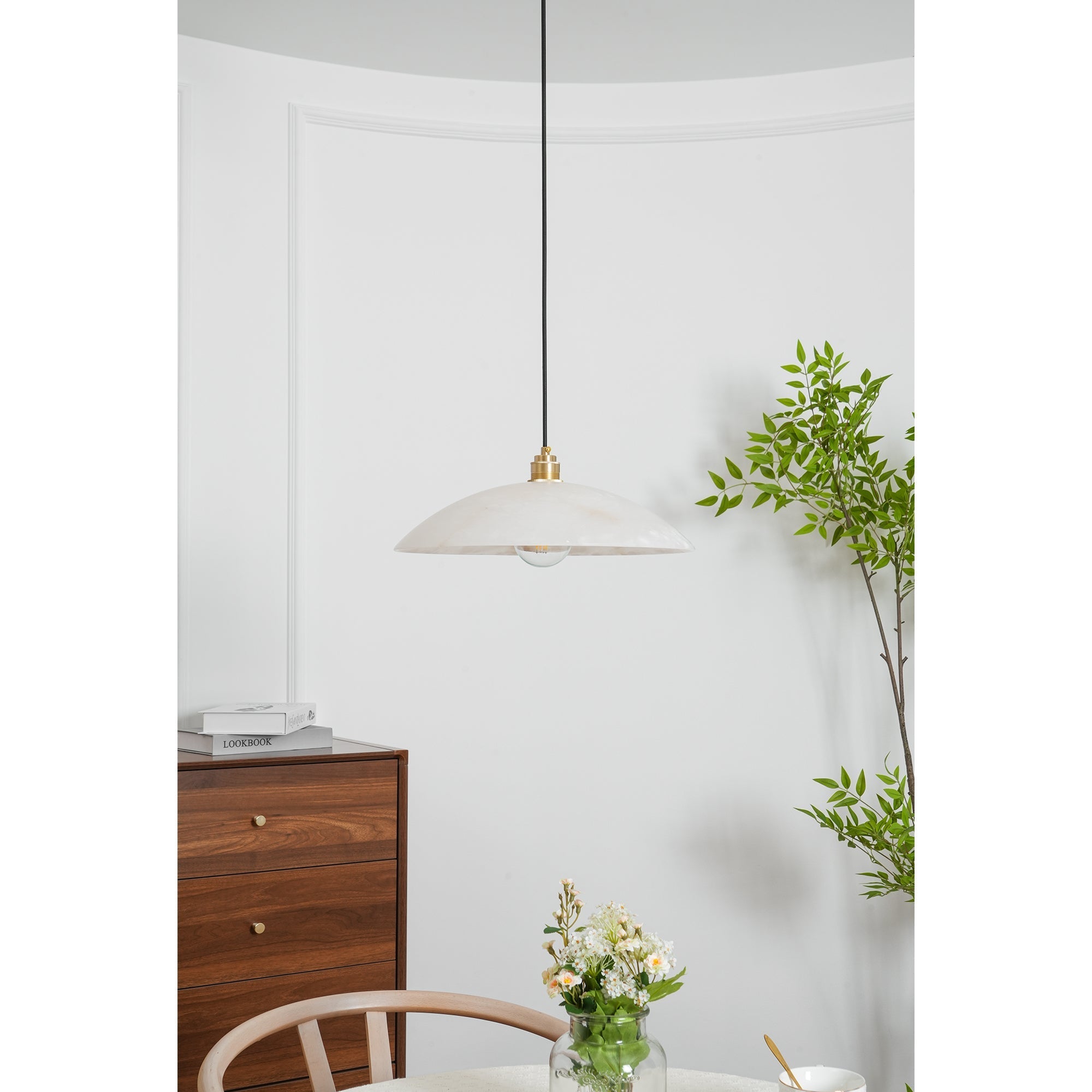 Ljomuvyd Individual Creativity Dome Alabaster Pendant Light - Neutralighting