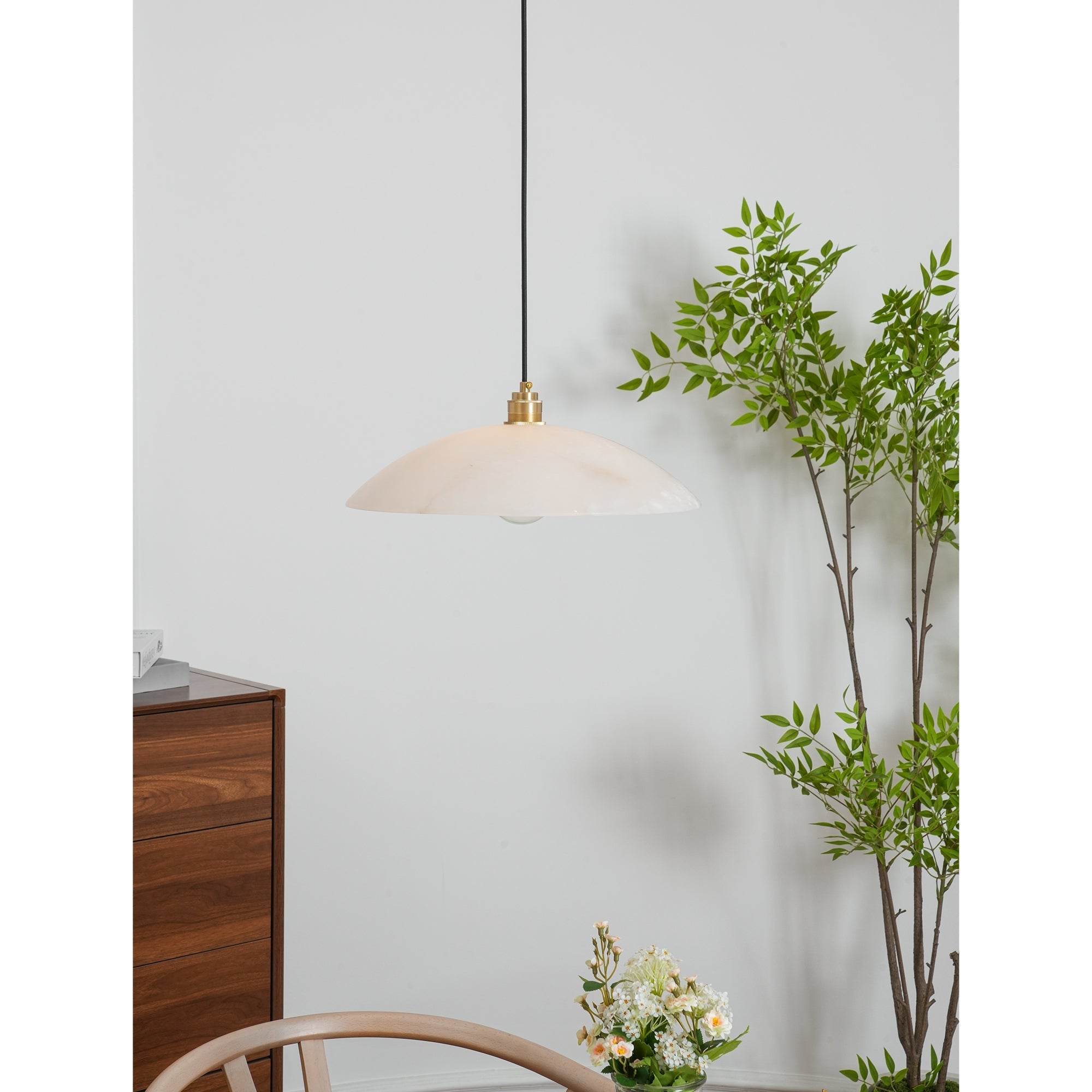 Ljomuvyd Individual Creativity Dome Alabaster Pendant Light - Neutralighting