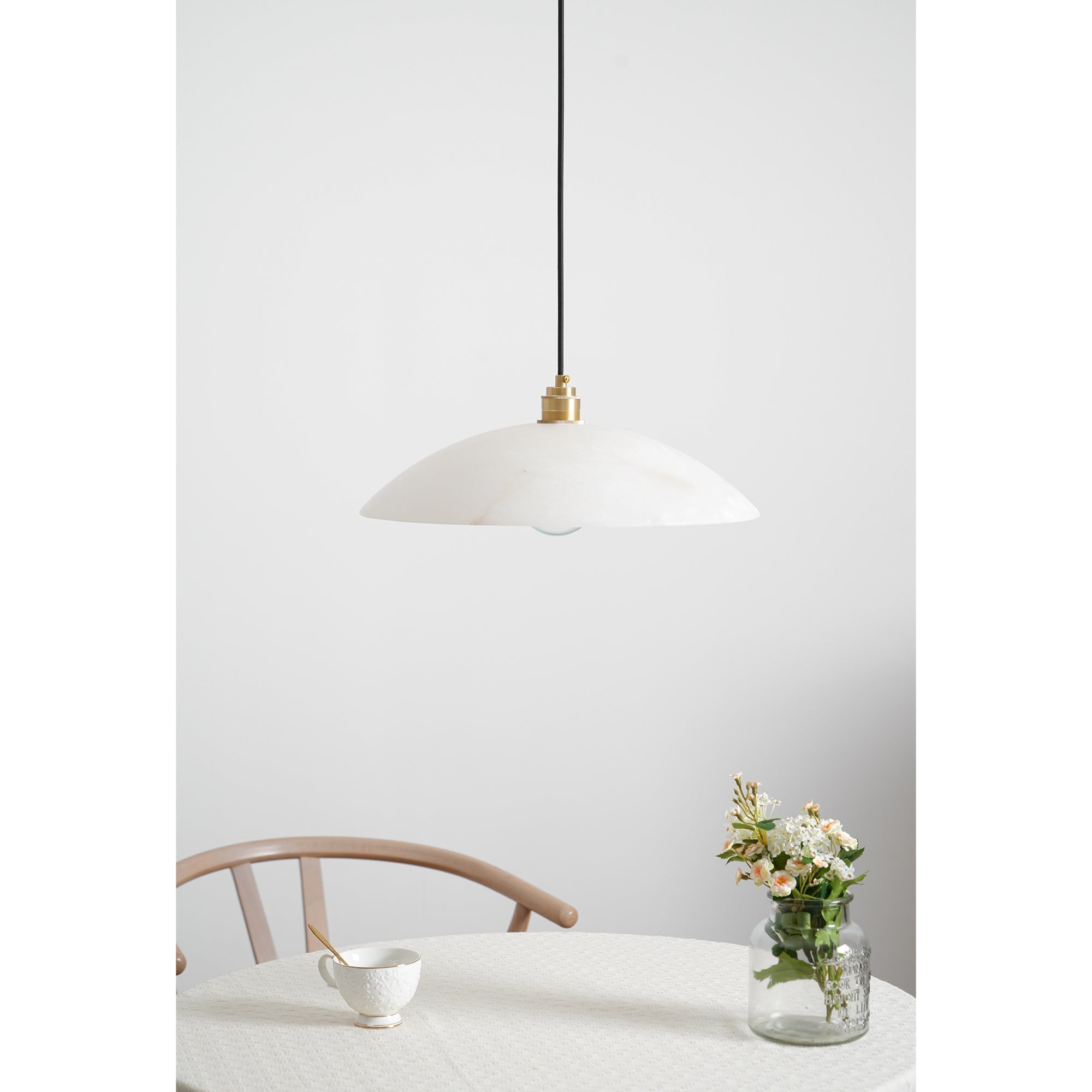 Ljomuvyd Individual Creativity Dome Alabaster Pendant Light - Neutralighting