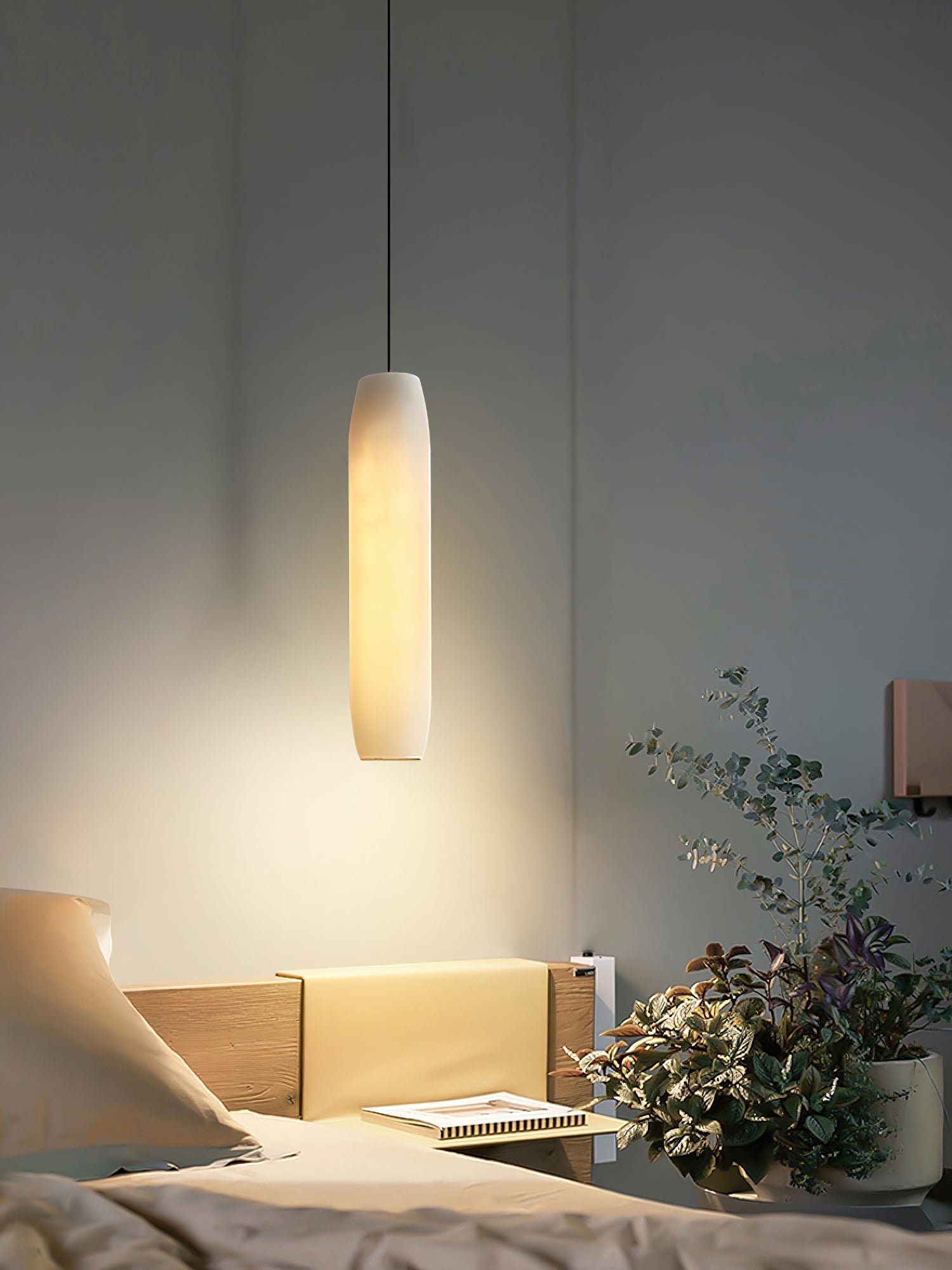 Kvennuvye Flute Modern Minimalist Alabaster Pendant Light - Neutralighting