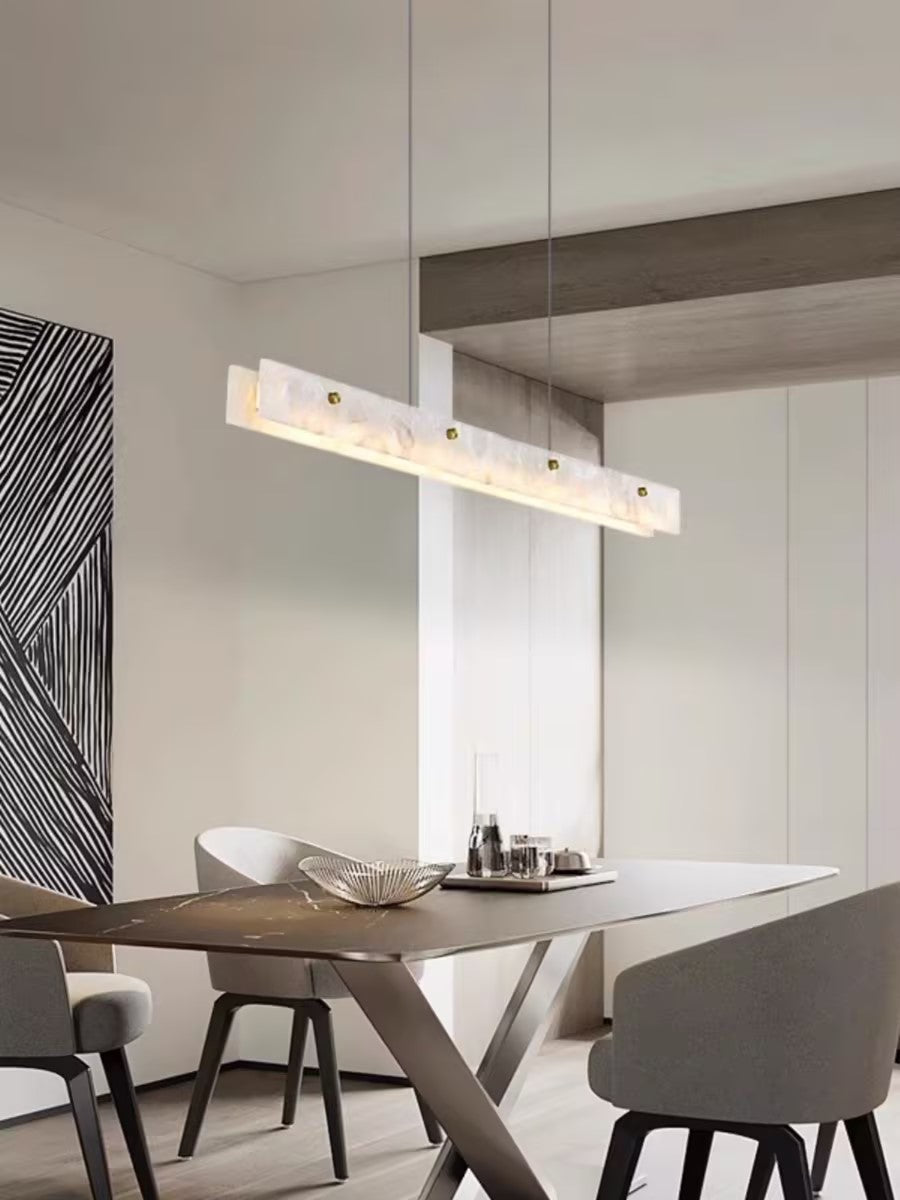 Ljomuvye LED Modern Linear Alabaster Pendant Light - Neutralighting
