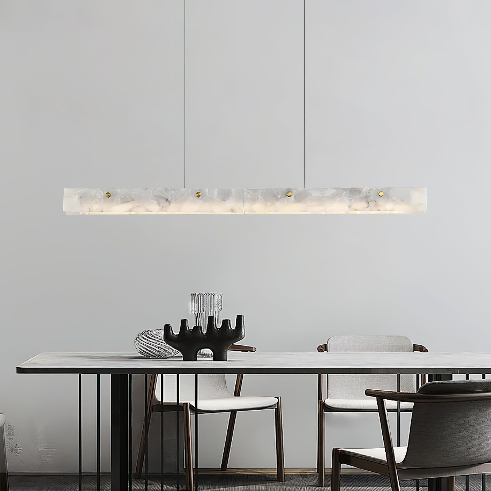 Ljomuvye LED Modern Linear Alabaster Pendant Light - Neutralighting