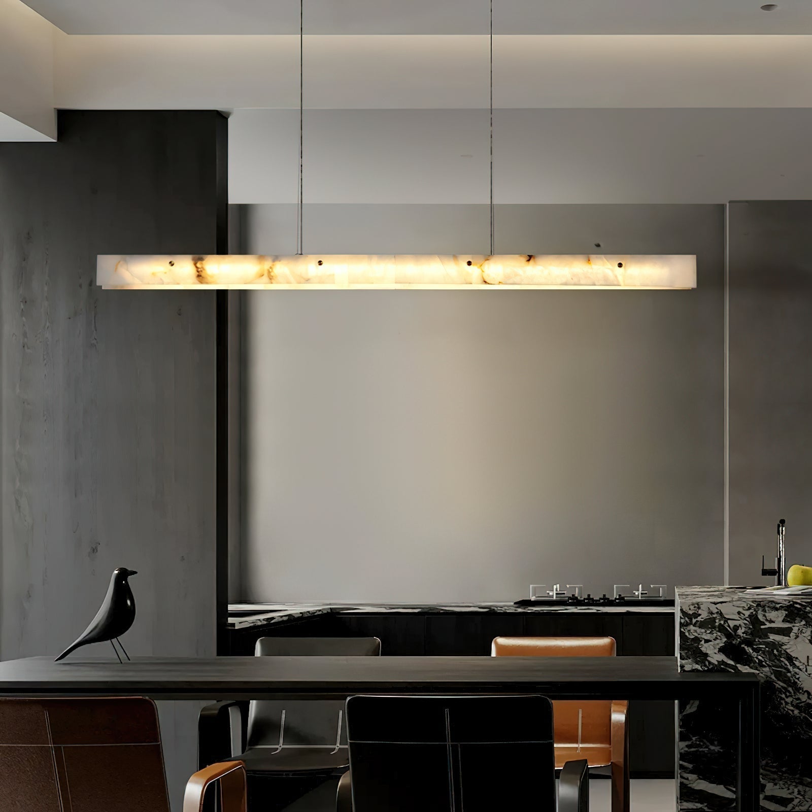 Ljomuvye LED Modern Linear Alabaster Pendant Light - Neutralighting