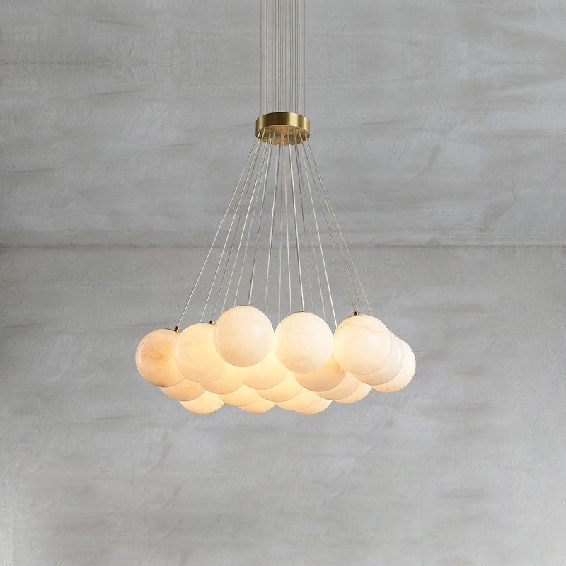 Norduvyd Alabaster Cluster Lunar Chandelier - Neutralighting