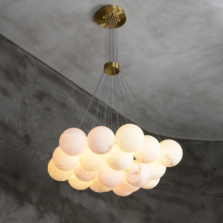 Norduvyd Alabaster Cluster Lunar Chandelier - Neutralighting
