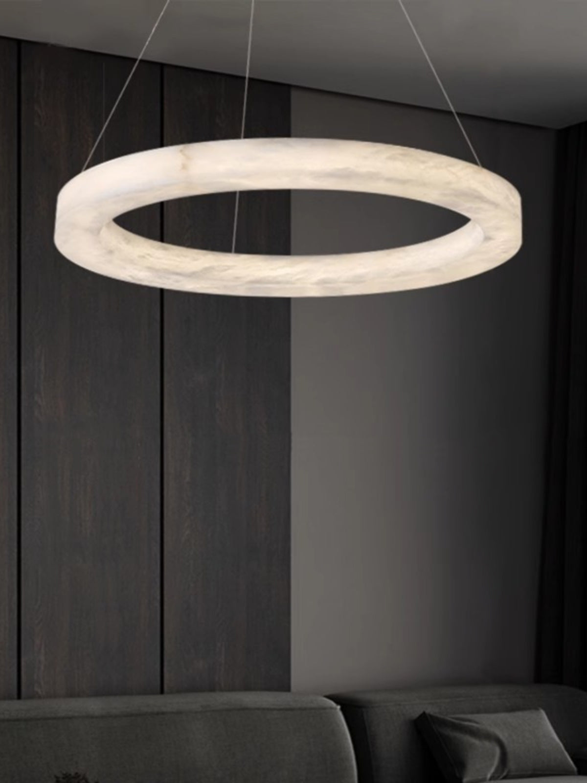 Plotuvyn Postmodern Luxury Ring Alabaster Chandelier - Neutralighting