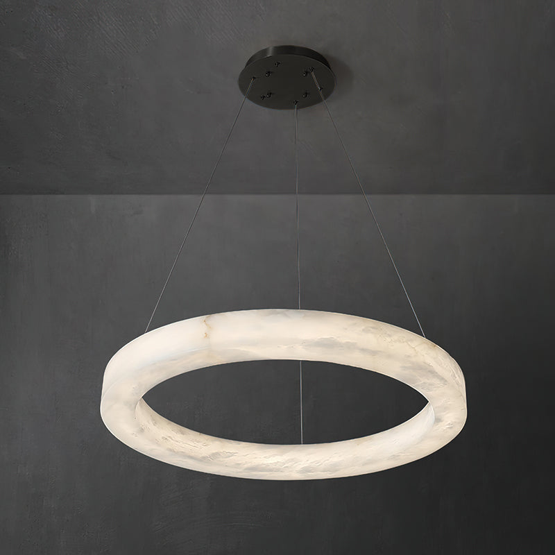 Plotuvyn Postmodern Luxury Ring Alabaster Chandelier - Neutralighting