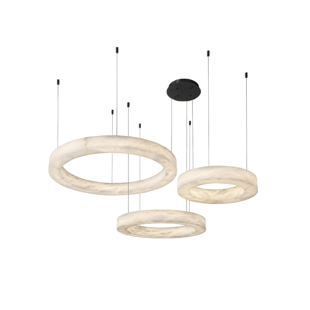 Plotuvyn Postmodern Luxury Ring Alabaster Chandelier - Neutralighting