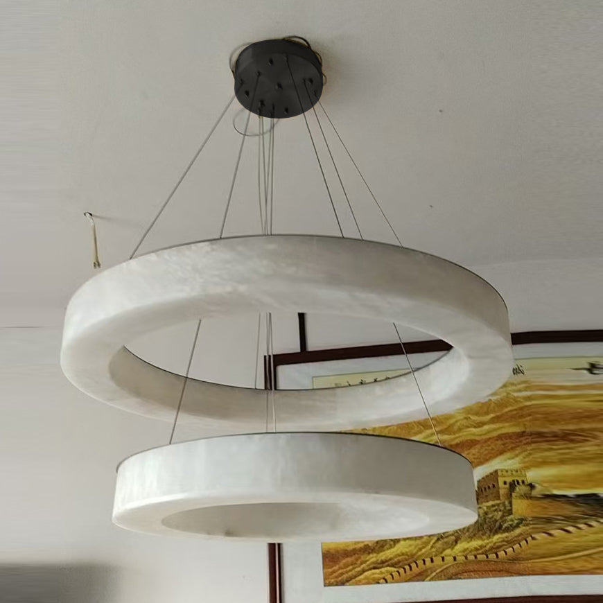 Plotuvyn Postmodern Luxury Ring Alabaster Chandelier - Neutralighting