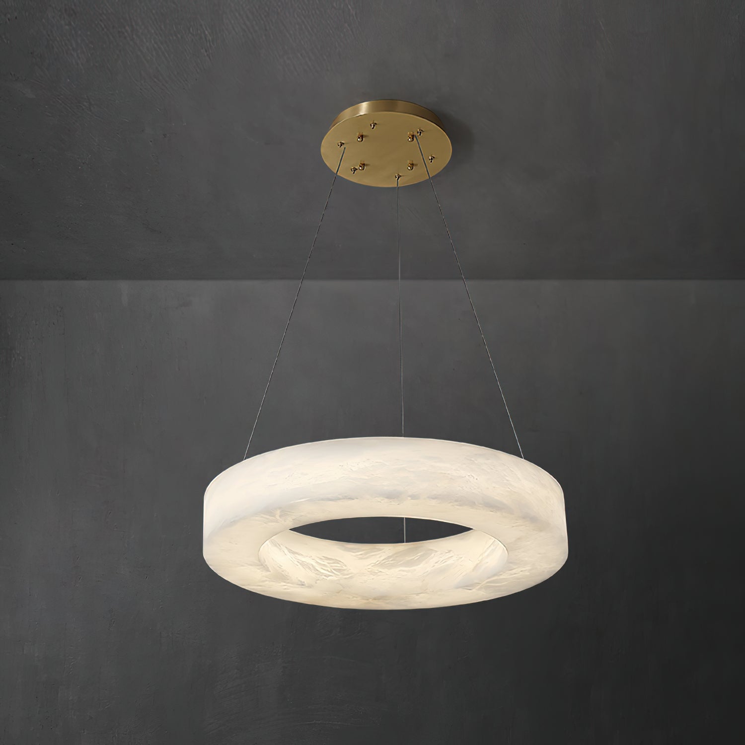 Plotuvyn Postmodern Luxury Ring Alabaster Chandelier - Neutralighting