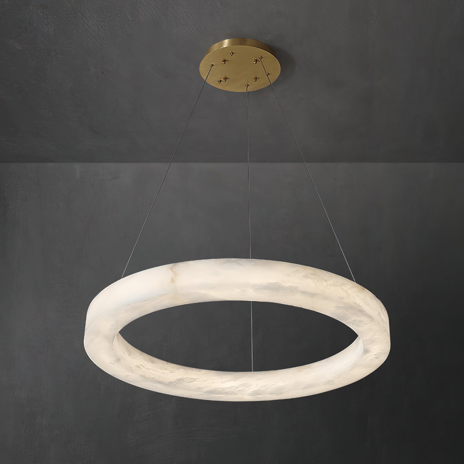 Plotuvyn Postmodern Luxury Ring Alabaster Chandelier - Neutralighting