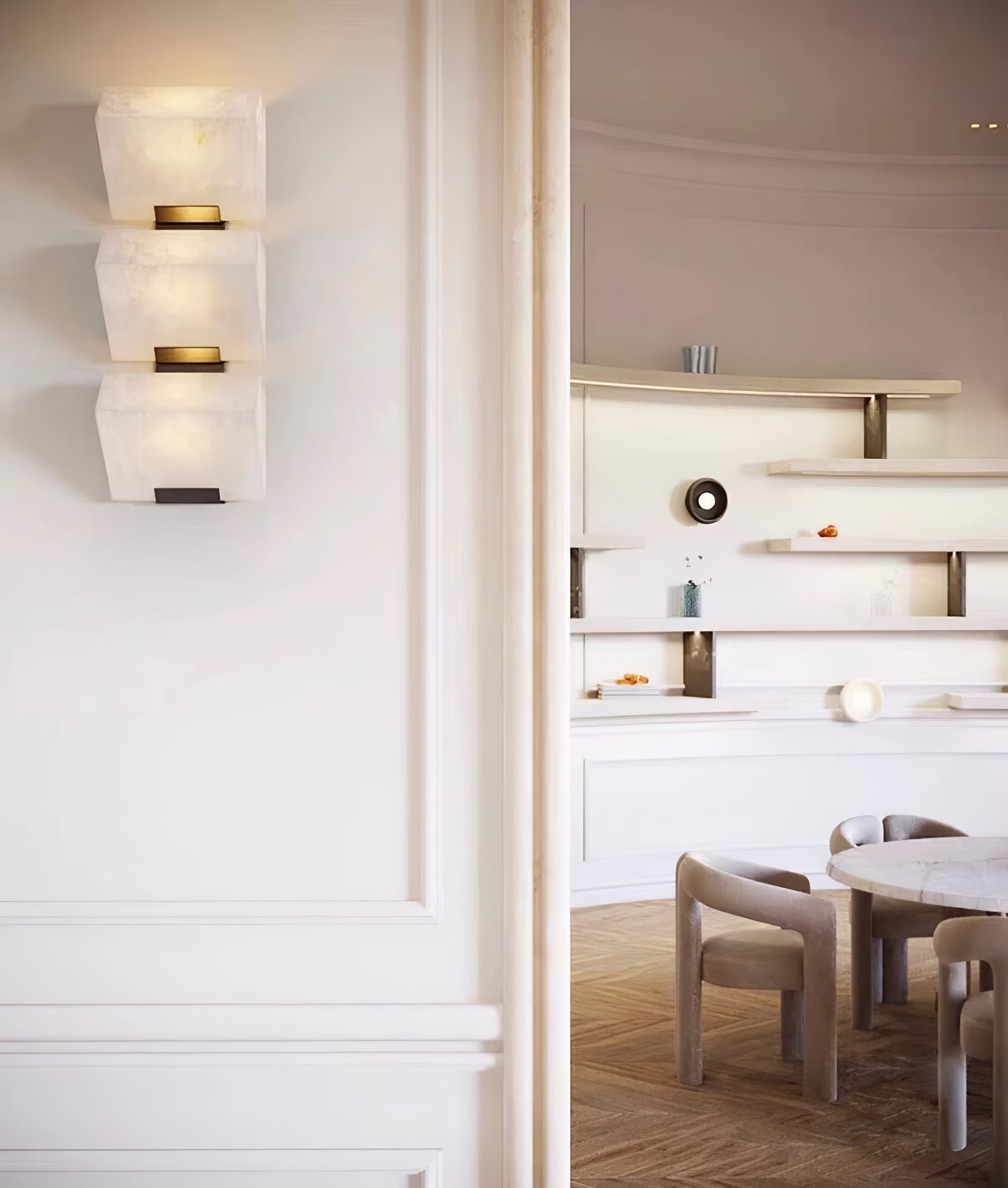 Alabaster Wall Lamp Staircase Sculptural Cubes - Neutralighting
