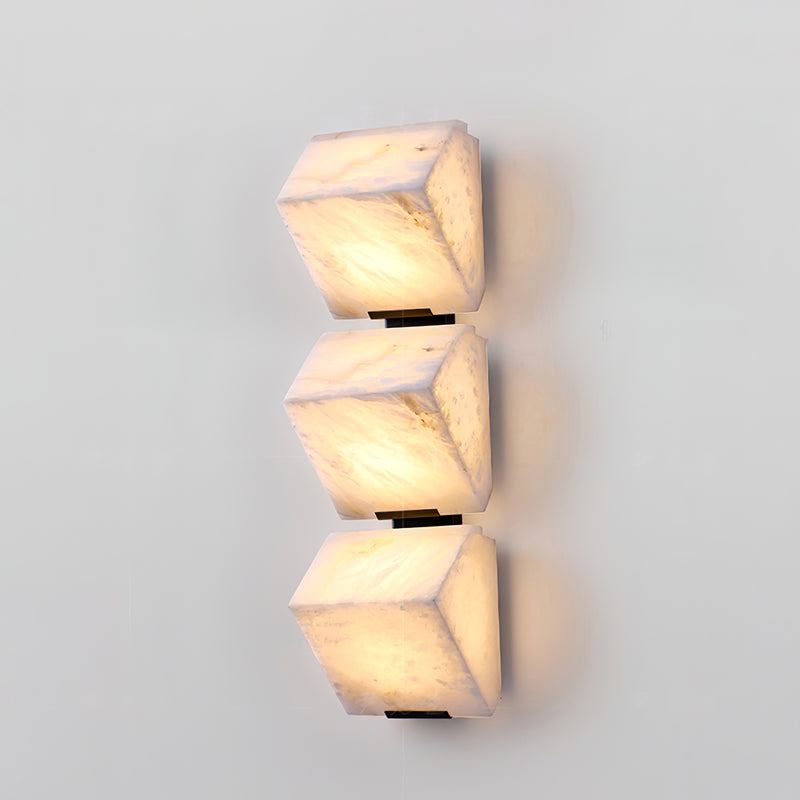 Alabaster Wall Lamp Staircase Sculptural Cubes - Neutralighting