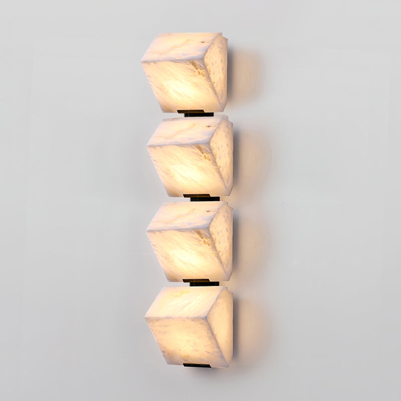 Alabaster Wall Lamp Staircase Sculptural Cubes - Neutralighting