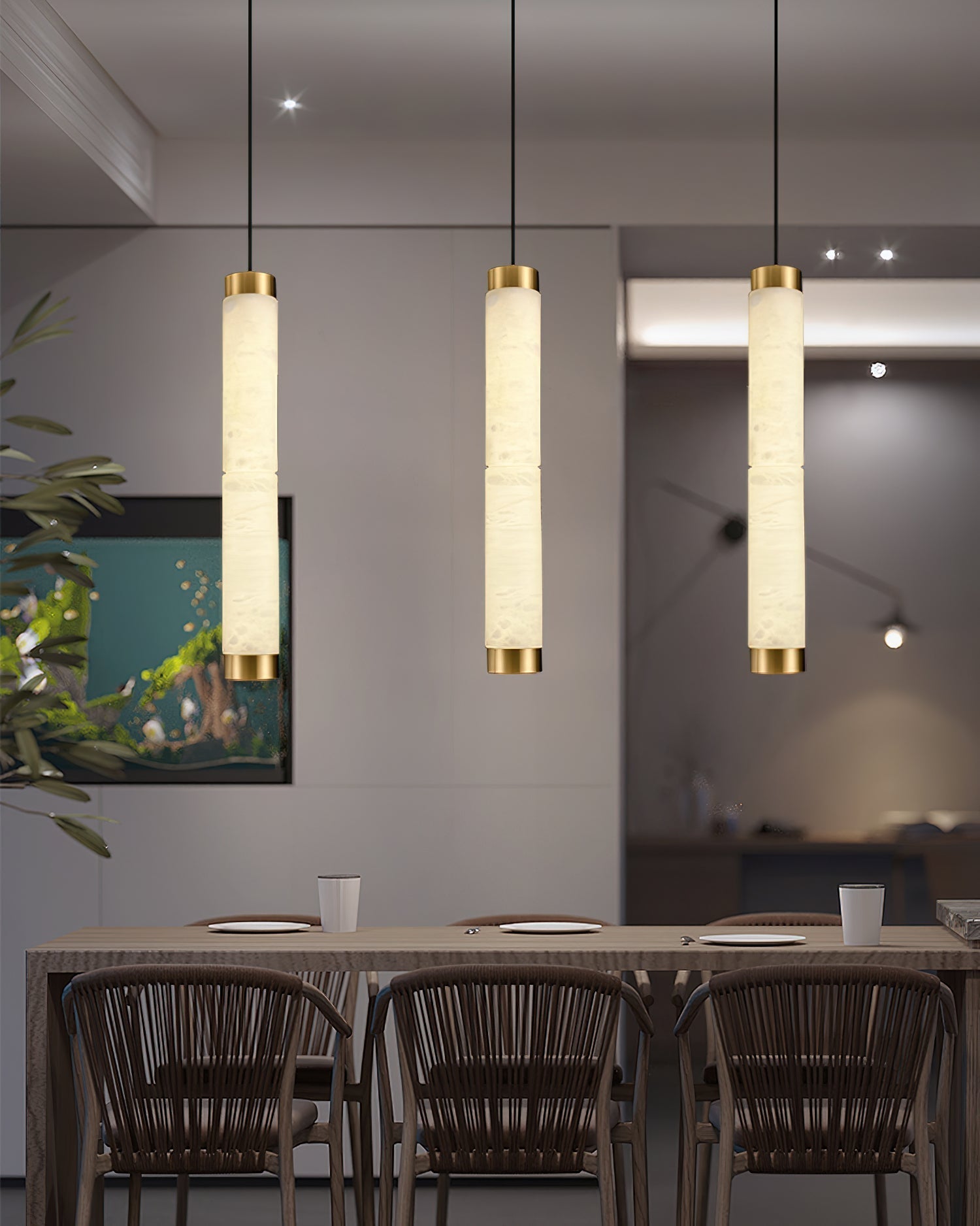 Plotuvyi Modern Strip Alabaster Pendant Light - Neutralighting