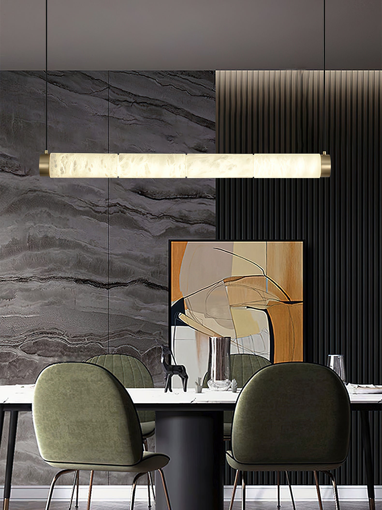 Plotuvyi Modern Strip Alabaster Pendant Light - Neutralighting
