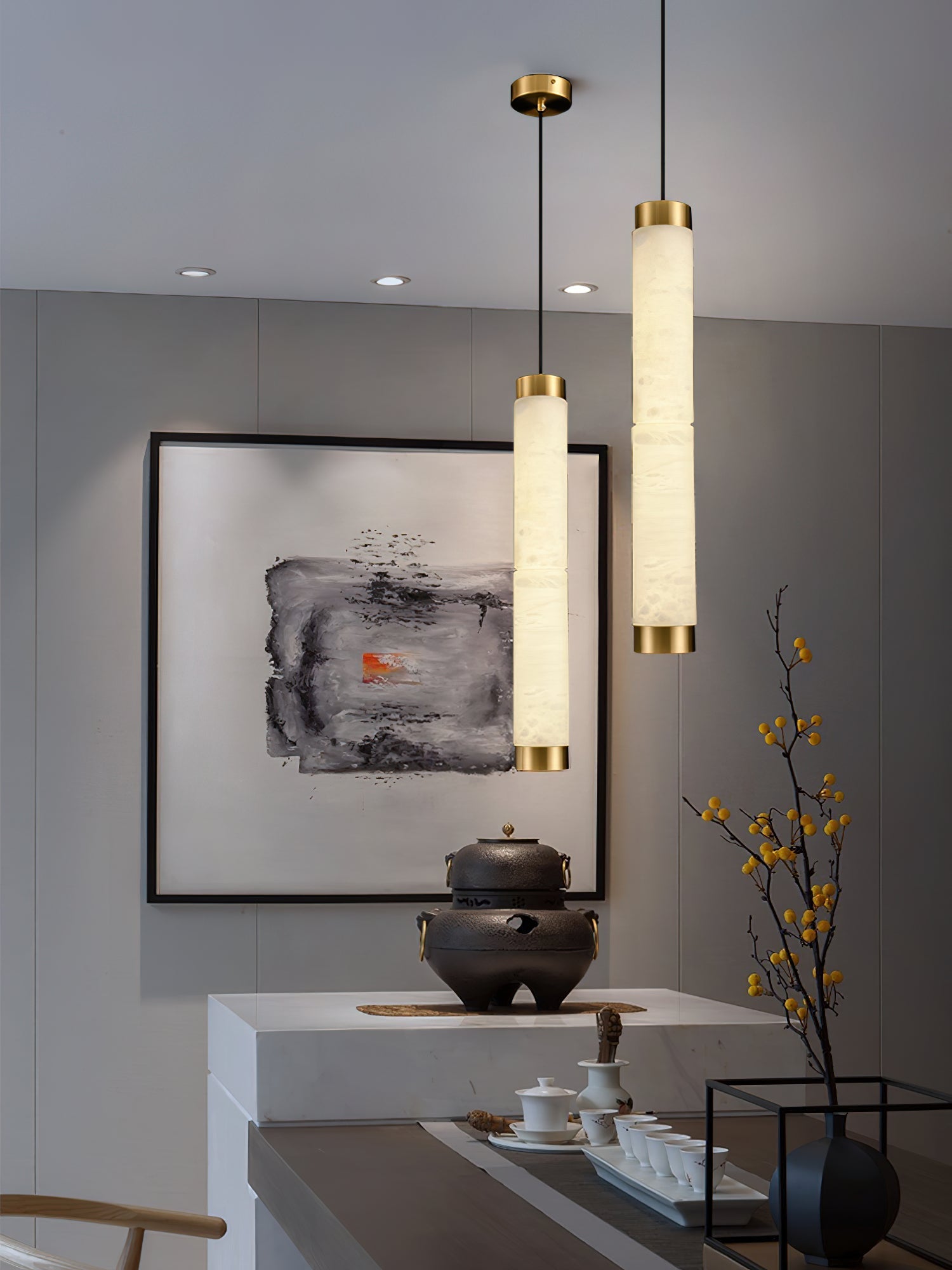 Plotuvyi Modern Strip Alabaster Pendant Light - Neutralighting