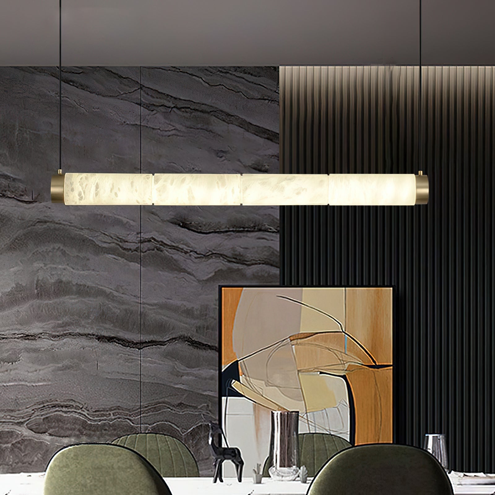 Plotuvyi Modern Strip Alabaster Pendant Light - Neutralighting