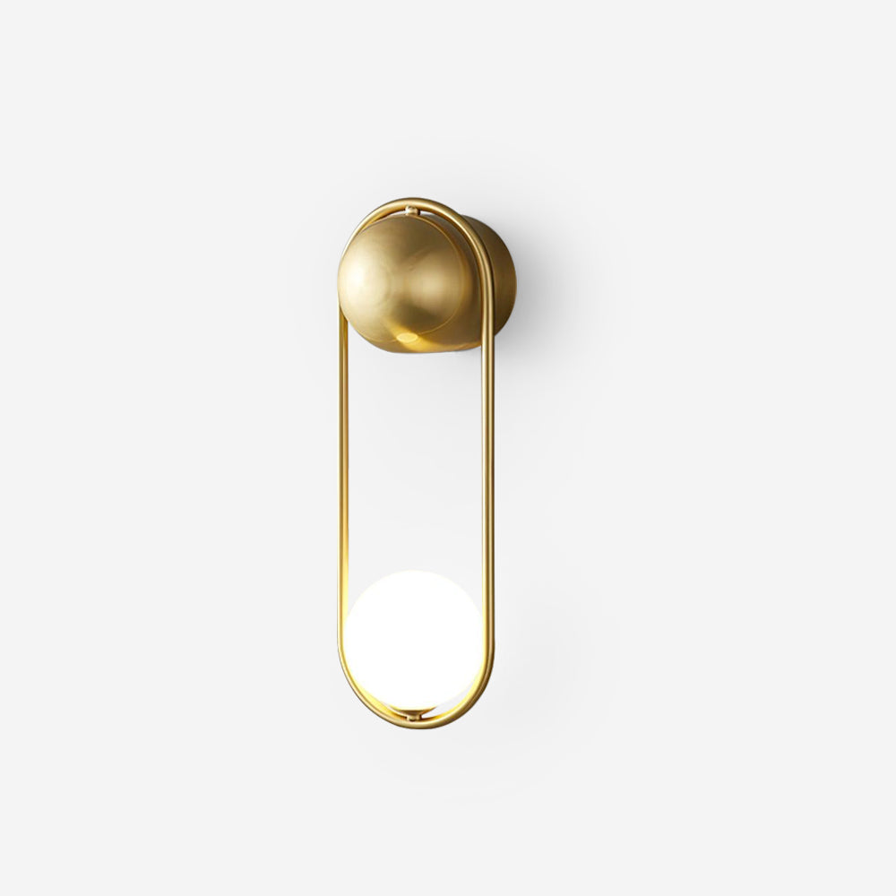 Wall Lamp with Brass Loop Frame and Glass Globe - Neutralighting