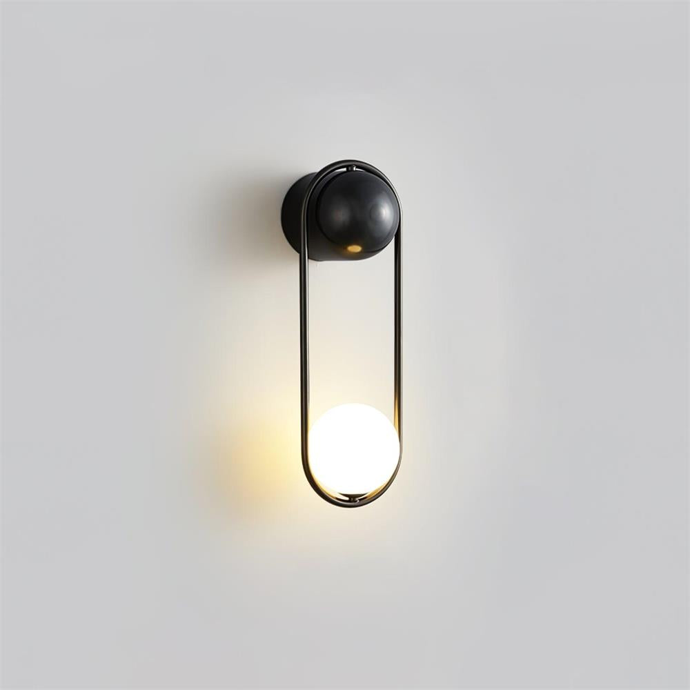 Wall Lamp with Brass Loop Frame and Glass Globe - Neutralighting
