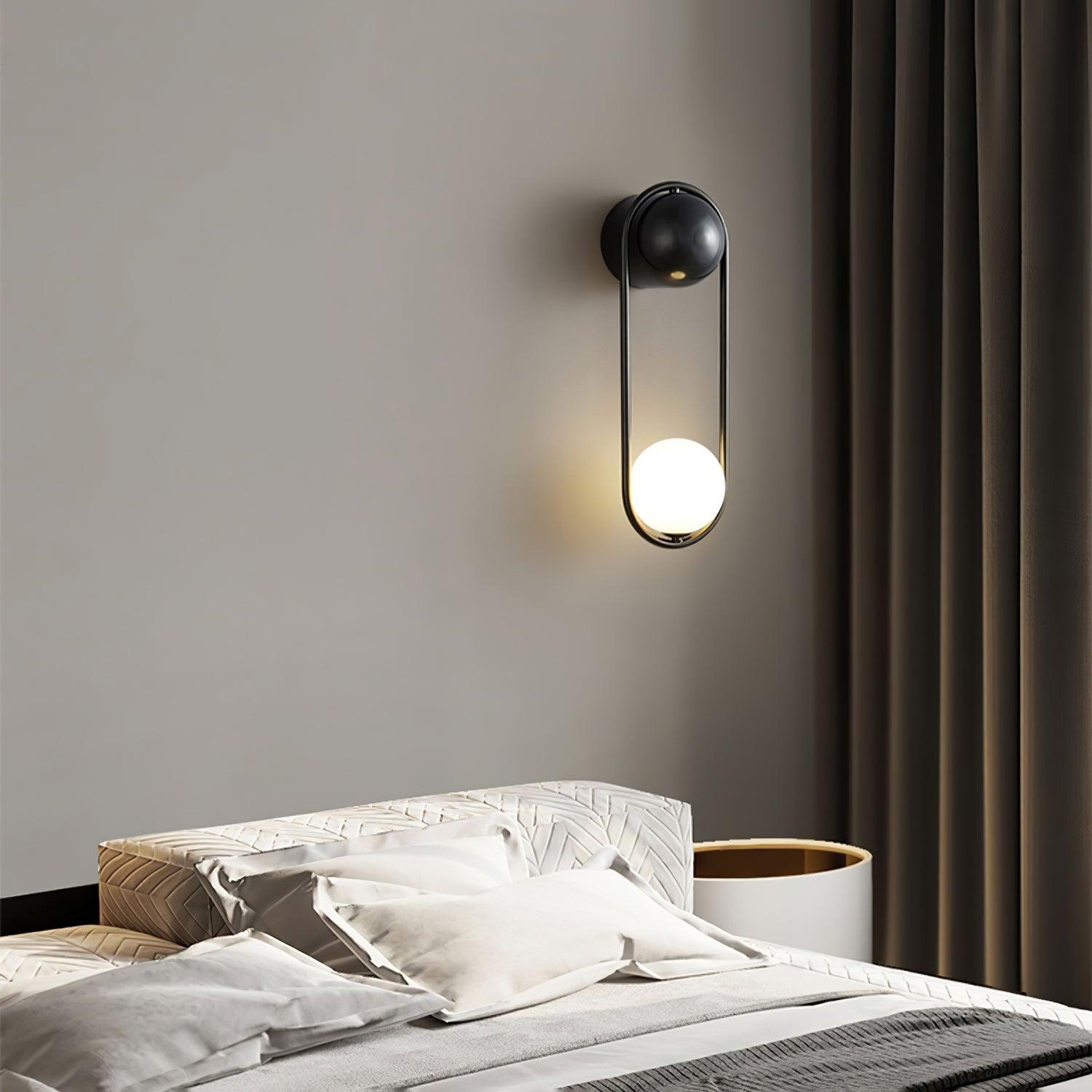 Wall Lamp with Brass Loop Frame and Glass Globe - Neutralighting