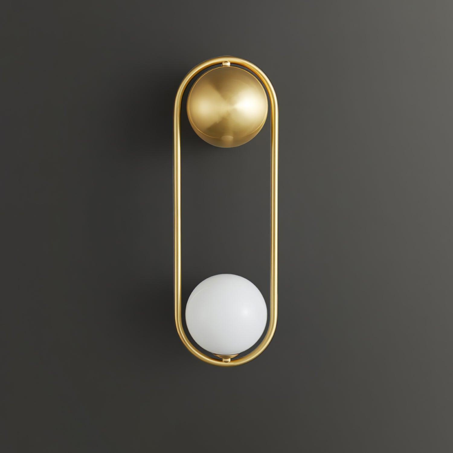 Wall Lamp with Brass Loop Frame and Glass Globe - Neutralighting